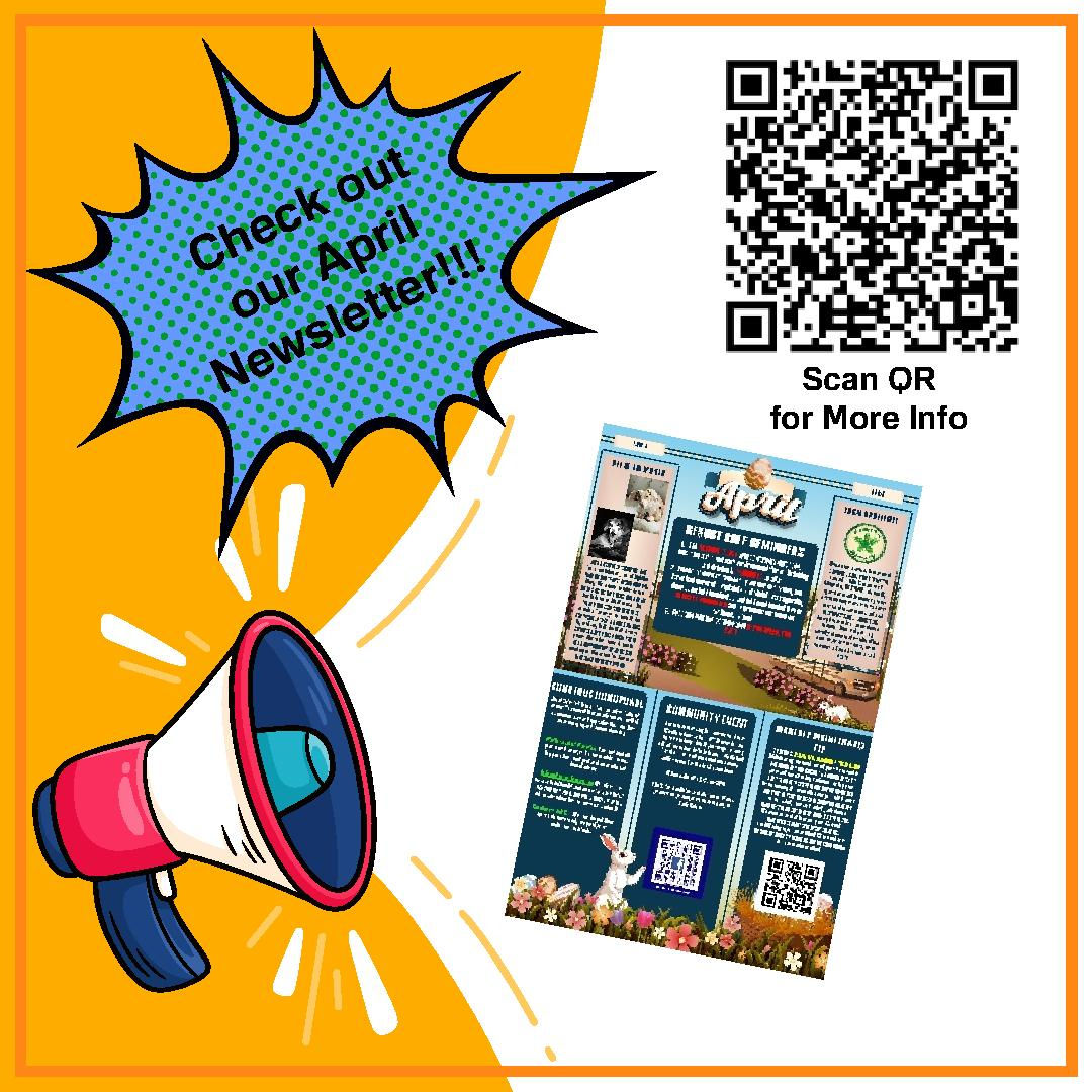 QR Code to access April newsletter